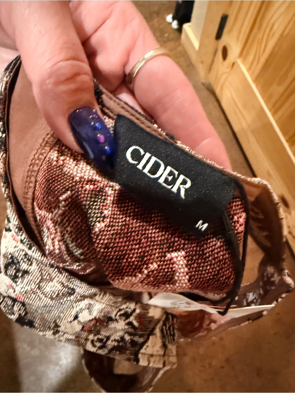 Cider Cat Tapestry Crop Corset Top M NWT Back Zip - Picture 3 of 6
